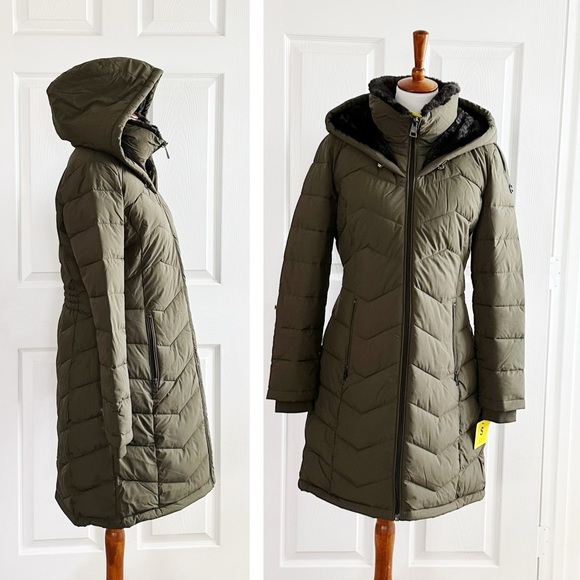 Andrew Marc Jackets & Blazers - Andrew Mark Women's Olive Hooded Puffer Coat